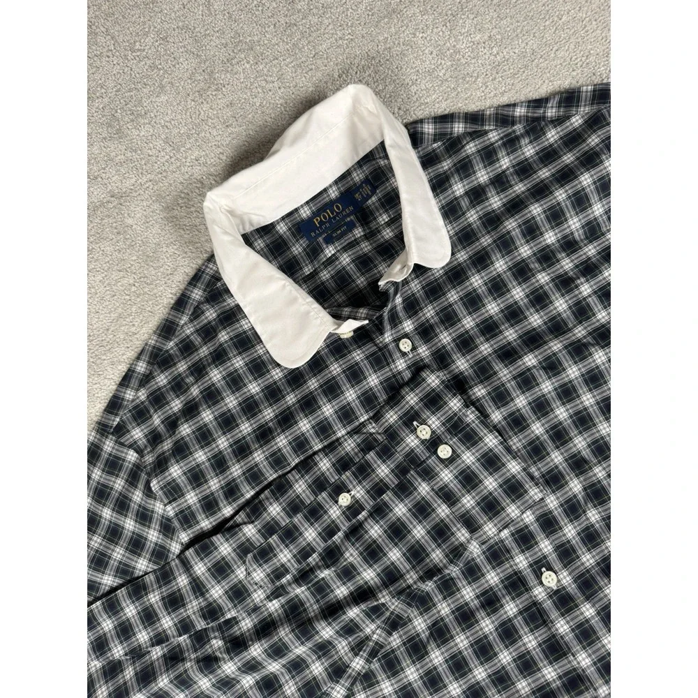 Polo Ralph Lauren Green / Yellow Plaid Dress‎ Shirt Sz 18.5 Slim Fit NWT $148